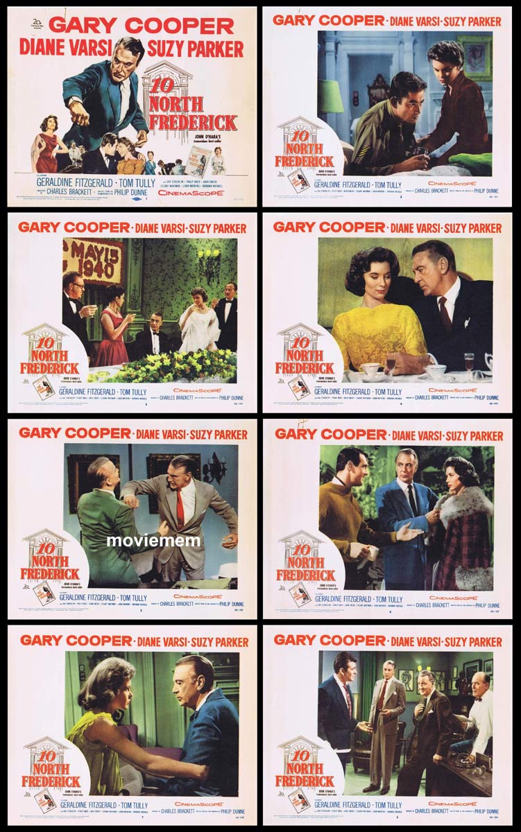 10 NORTH FREDERICK Original Lobby Card Set Gary Cooper Geraldine Fitzgerald