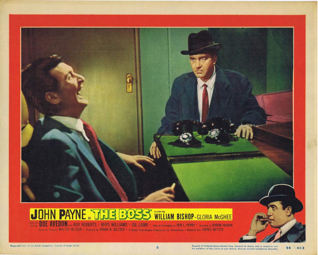 THE BOSS Original Lobby Card 6 John Payne Film Noir