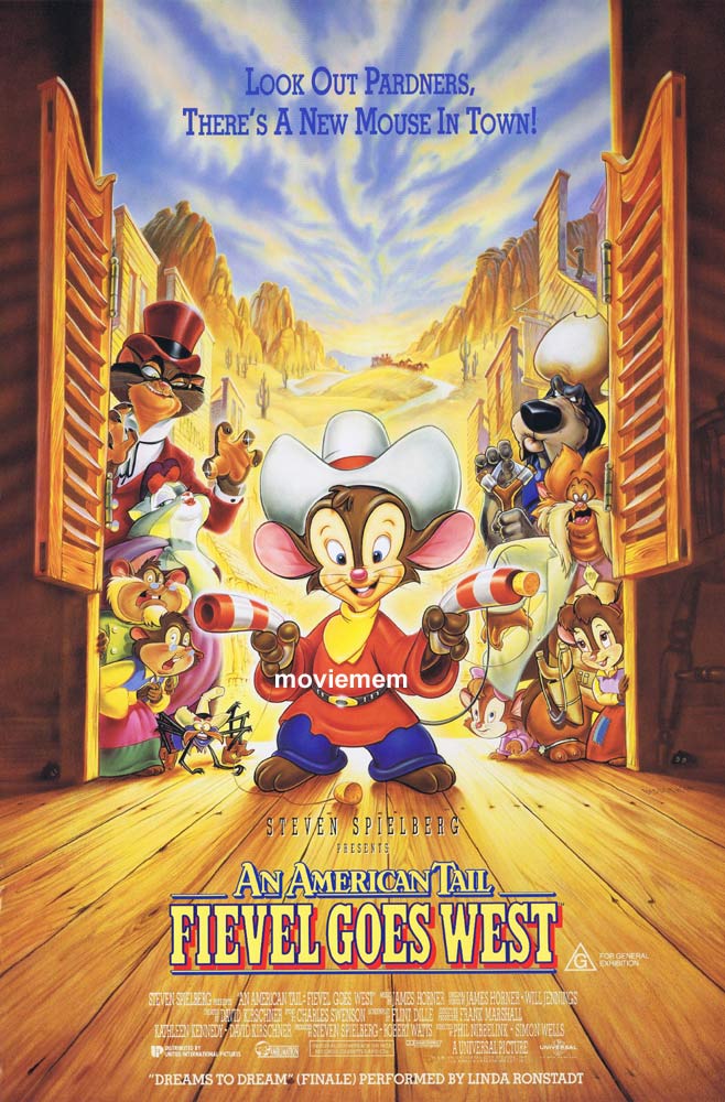 FIEVEL GOES WEST AN AMERICAN TAIL Original Daybill Movie Poster