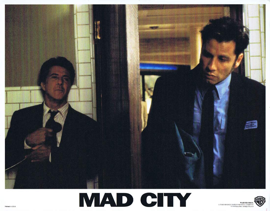 MAD CITY Original Lobby Card 2 Dustin Hoffman John Travolta