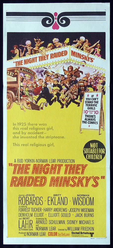 THE NIGHT THEY RAIDED MINSKYS Original Daybill Movie Poster Jason Robards Britt Ekland