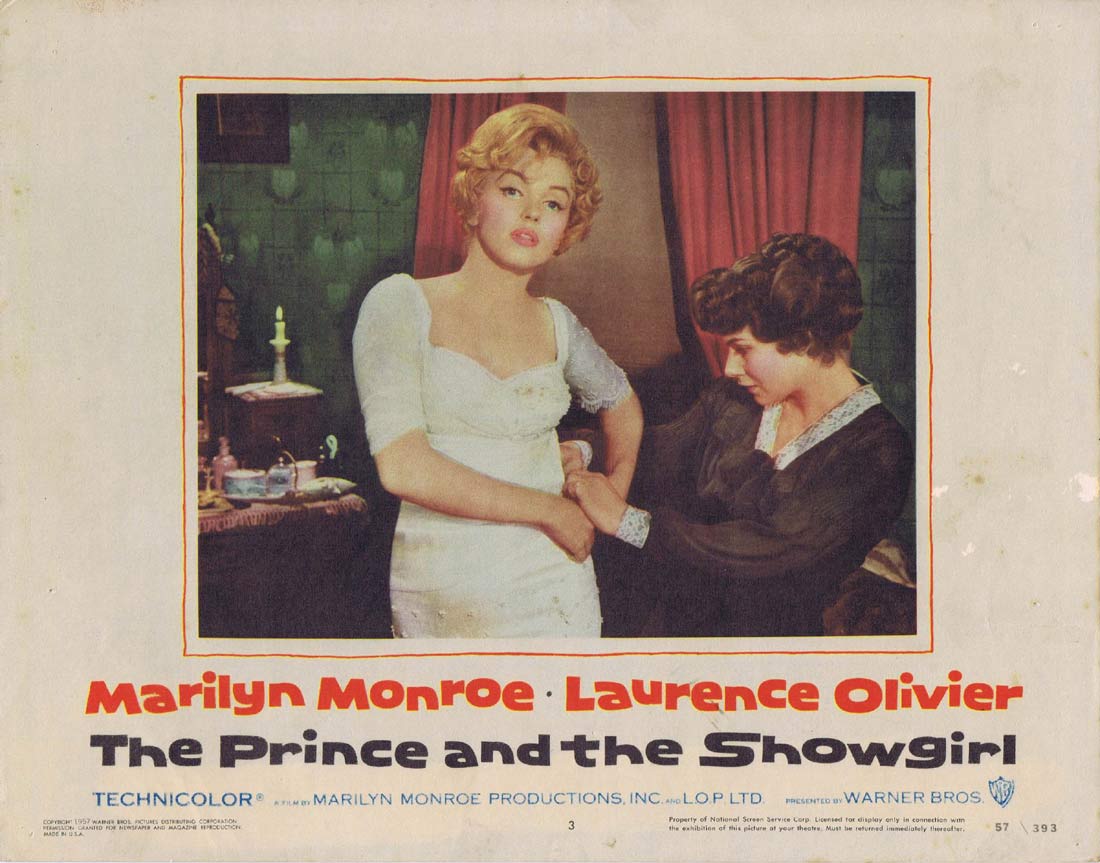 THE PRINCE AND THE SHOWGIRL Original Lobby card 3 Marilyn Monroe Laurence Olivier