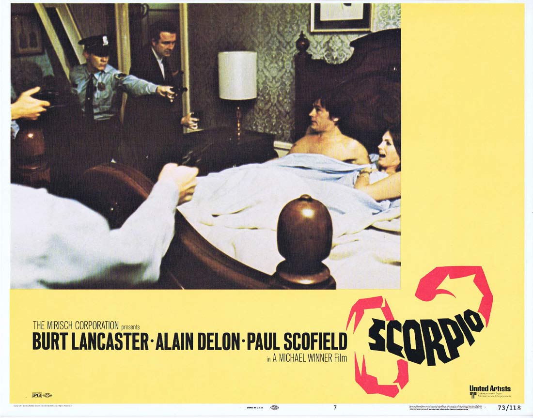 SCORPIO Original Lobby Card 7 Burt Lancaster Alain Delon Paul Scofield