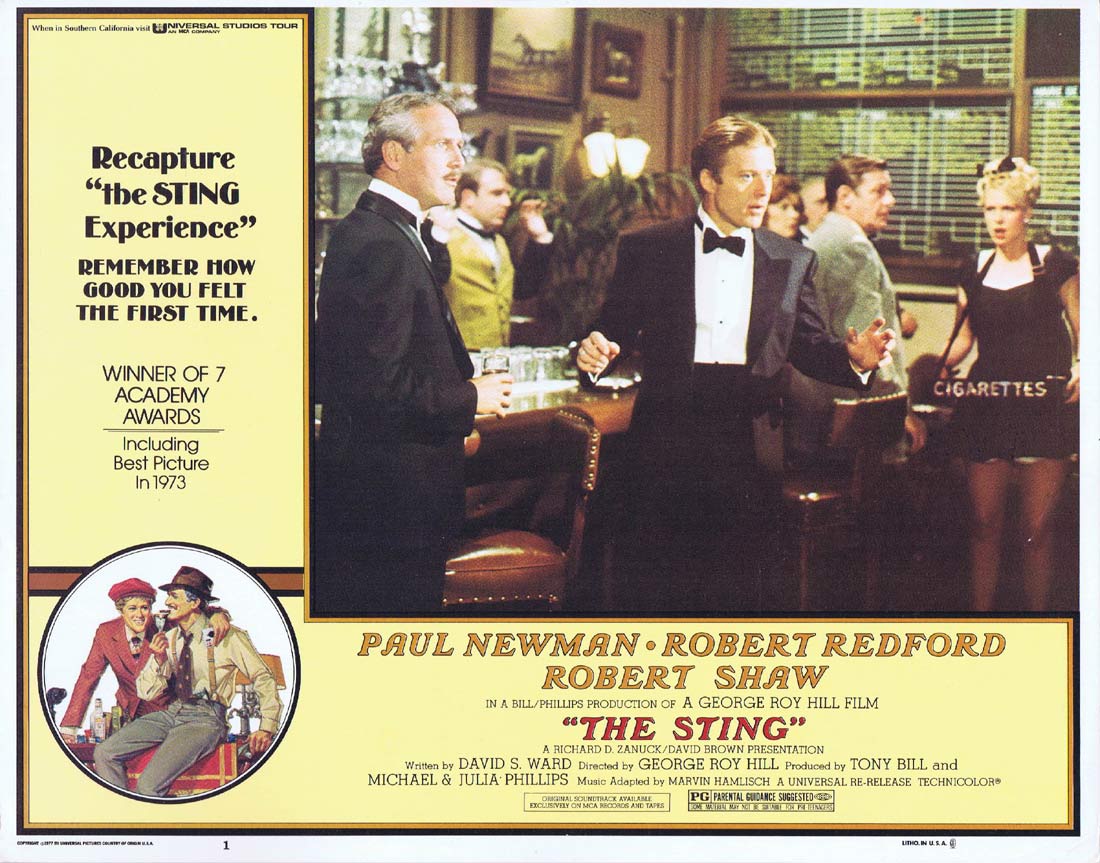 THE STING Lobby Card 1 Paul Newman Robert Redford