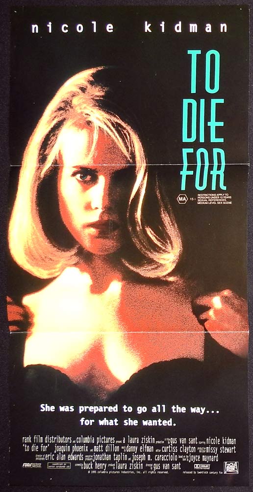 TO DIE FOR Original Daybill Movie Poster Nicole Kidman Joaquin Phoenix