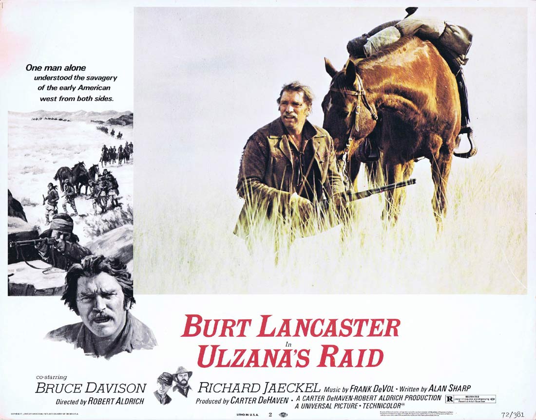 ULZANAS RAID Original Lobby Card 5 Burt Lancaster Bruce Davison