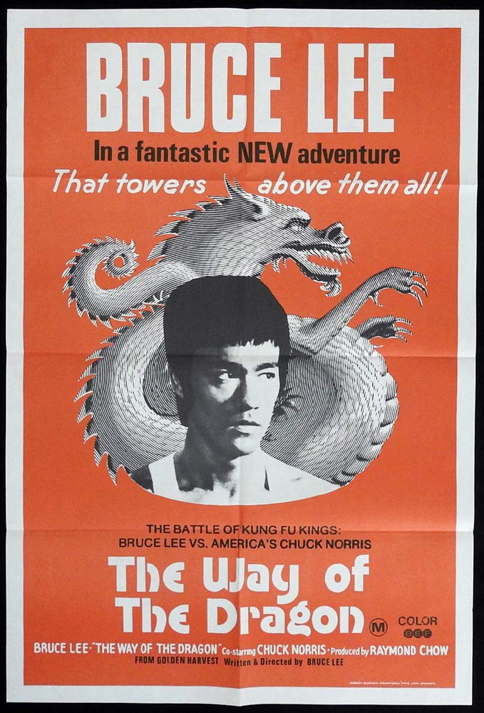 THE WAY OF THE DRAGON Original Australian One sheet Movie poster Bruce Lee