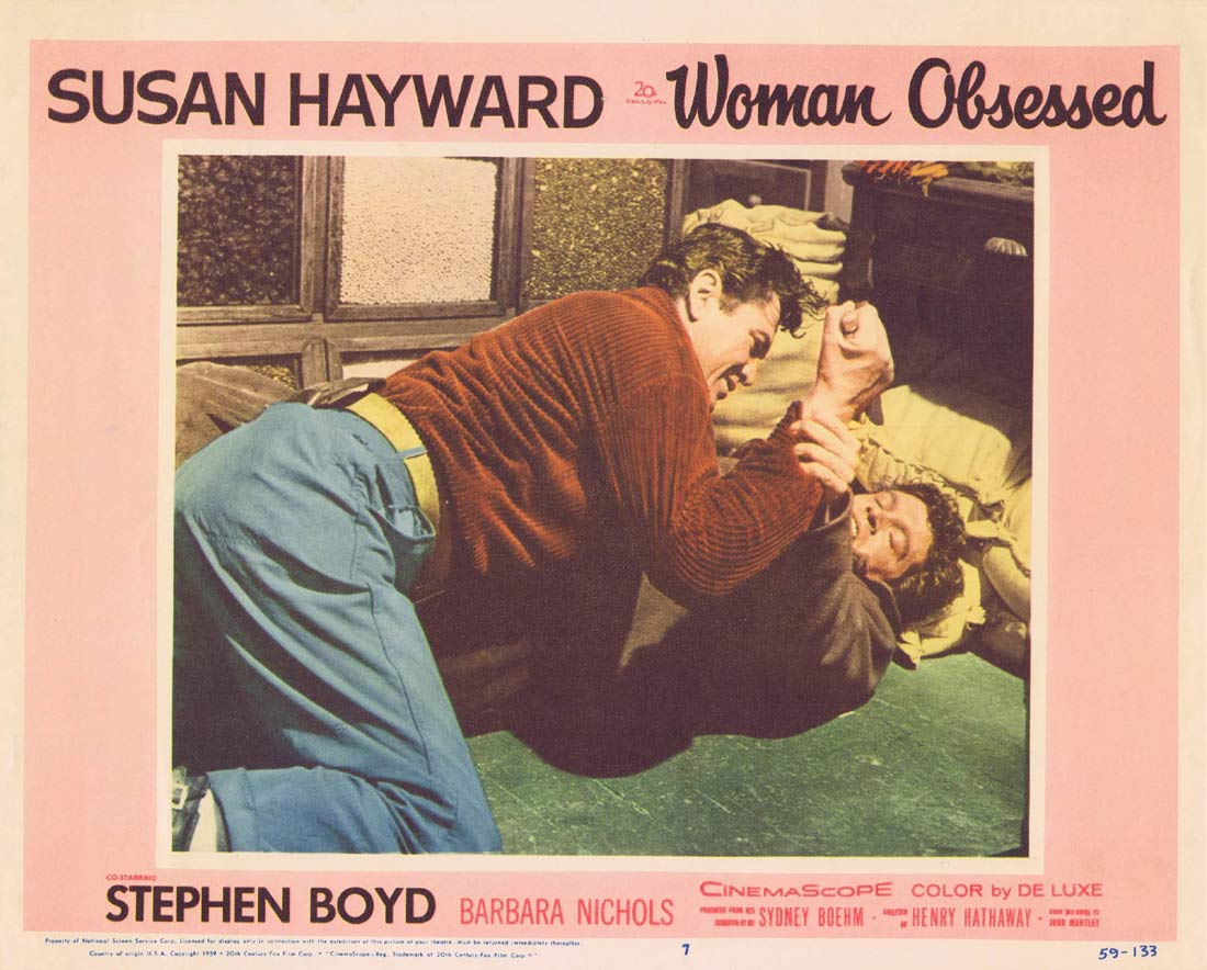 WOMAN OBSESSED Original Lobby Card 7 Susan Hayward Stephen Boyd
