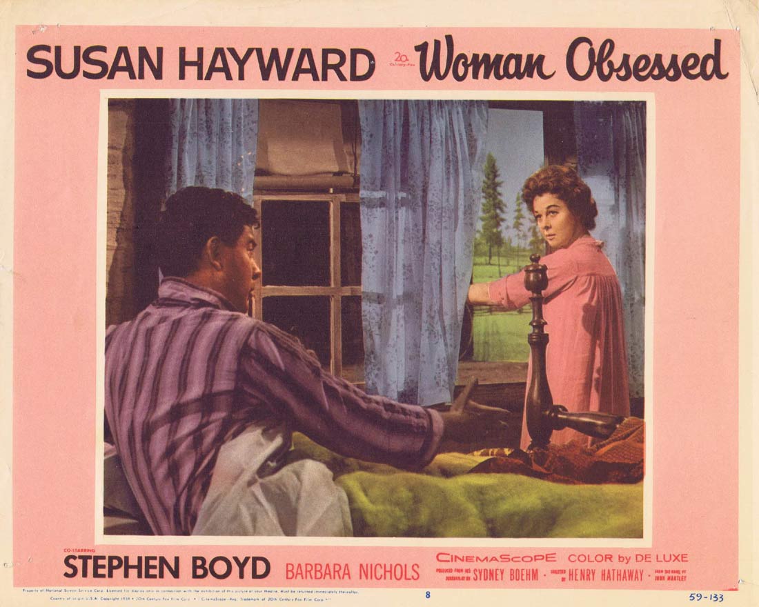 WOMAN OBSESSED Original Lobby Card 8 Susan Hayward Stephen Boyd