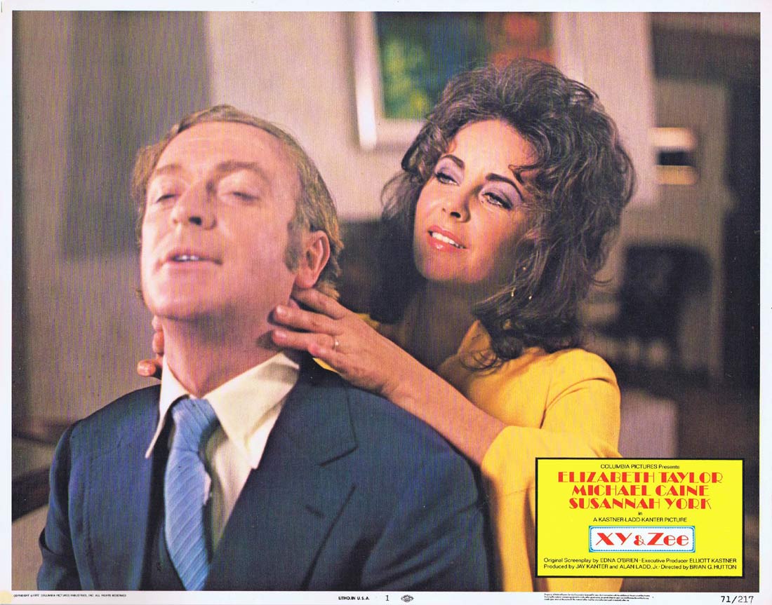 X Y AND ZEE Lobby Card 1 Elizabeth Taylor Michael Caine Zee and Co