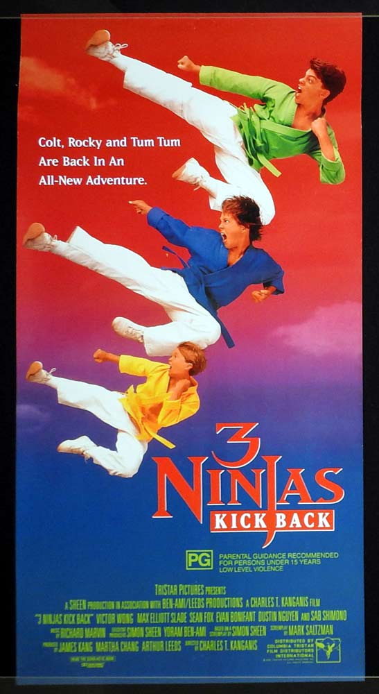 3 NINJAS KICK BACK Original Daybill Movie Poster Victor Wong Max Elliott Slade