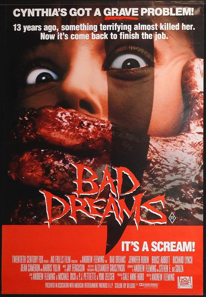 BAD DREAMS Original One sheet Movie Poster Rolled Jennifer Rubin Horror