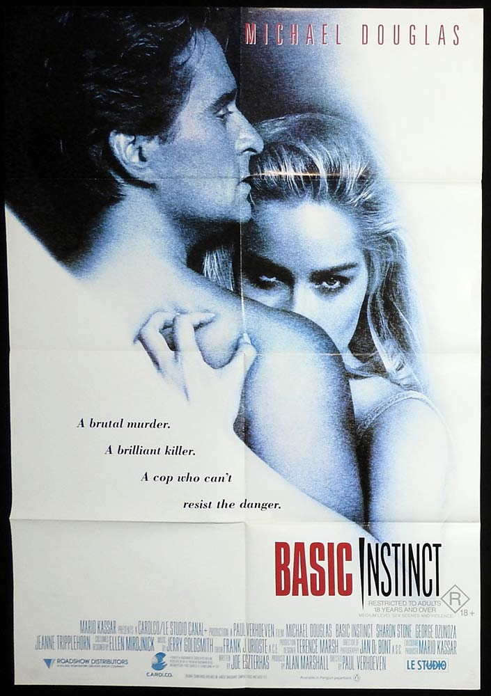 BASIC INSTINCT Original One Sheet Movie Poster Michael Douglas Sharon Stone
