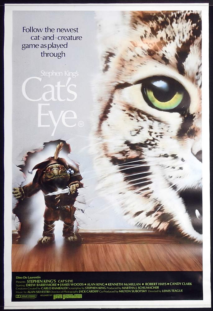CAT’S EYE Original One sheet Movie Poster Rolled Drew Barrymore Horror Stephen King