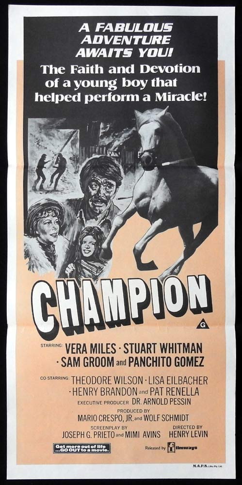 CHAMPION aka RUN FOR THE ROSES Original Daybill Movie poster Vera Miles