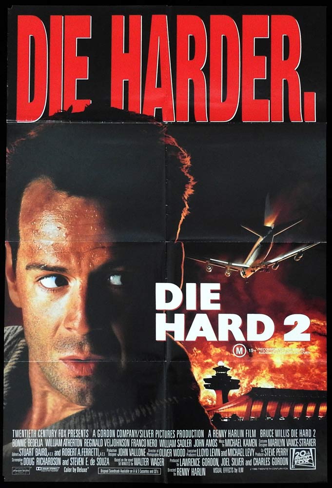 DIE HARD 2 Original US One Sheet Movie Poster Bruce Willis Bonnie Bedelia