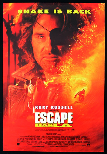 ESCAPE FROM LA Original Daybill Movie Poster Kurt Russell Stacy Keach