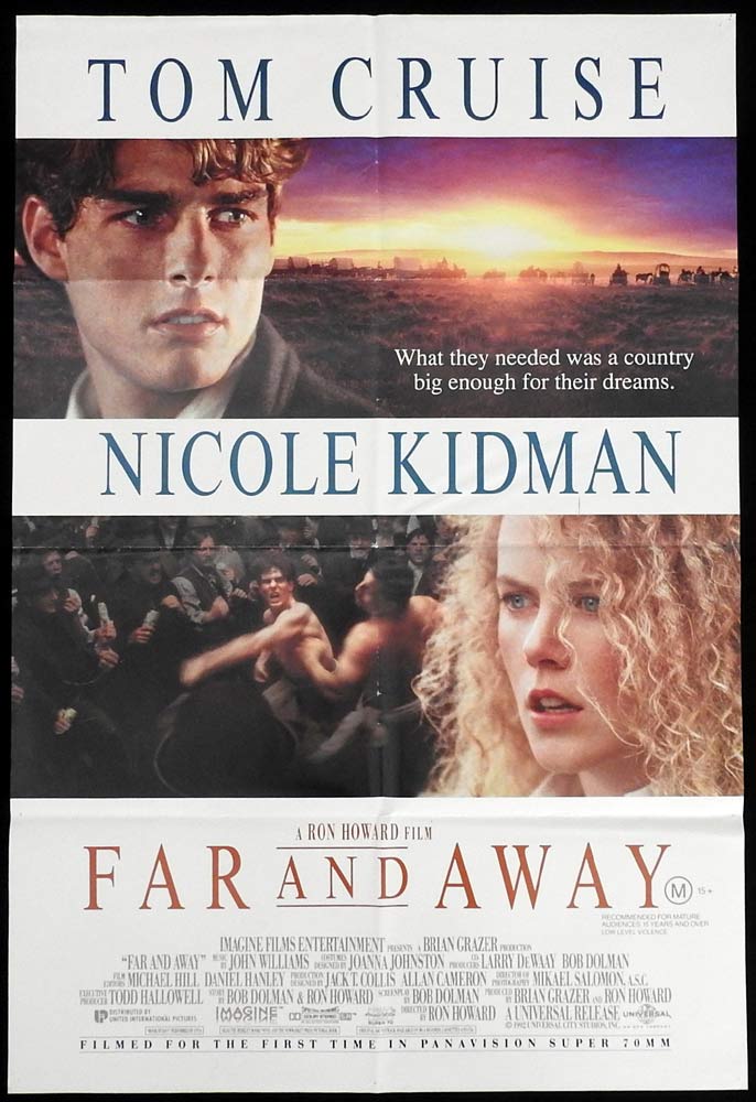 FAR AND AWAY Original One Sheet Movie Poster Tom Cruise Nicole Kidman