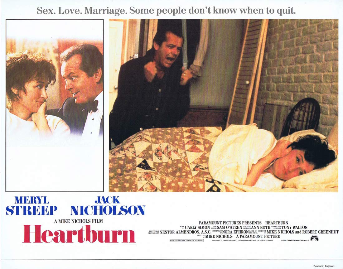 HEARTBURN Original Lobby card 2 Meryl Streep Jack Nicholson