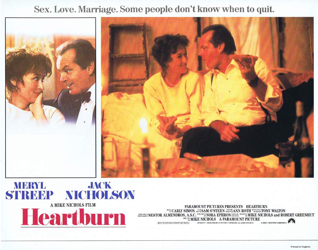 HEARTBURN Original Lobby card 4 Meryl Streep Jack Nicholson