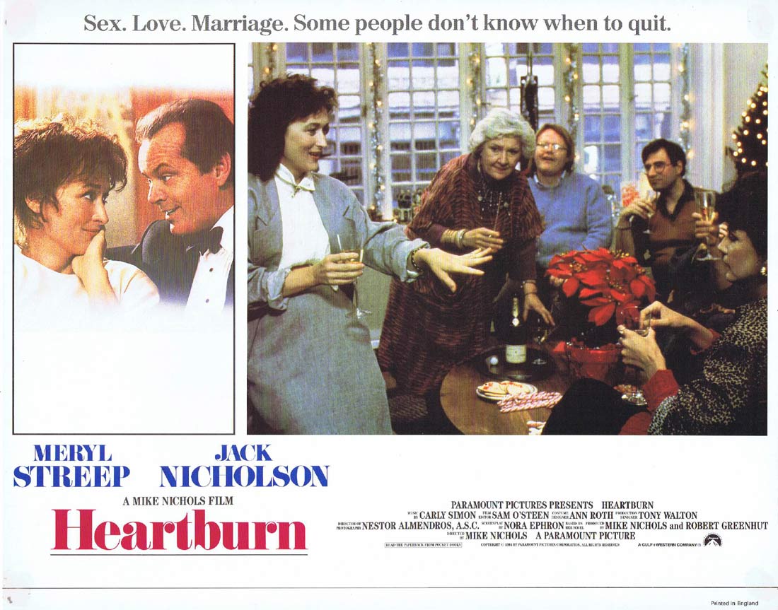 HEARTBURN Original Lobby card 6 Meryl Streep Jack Nicholson