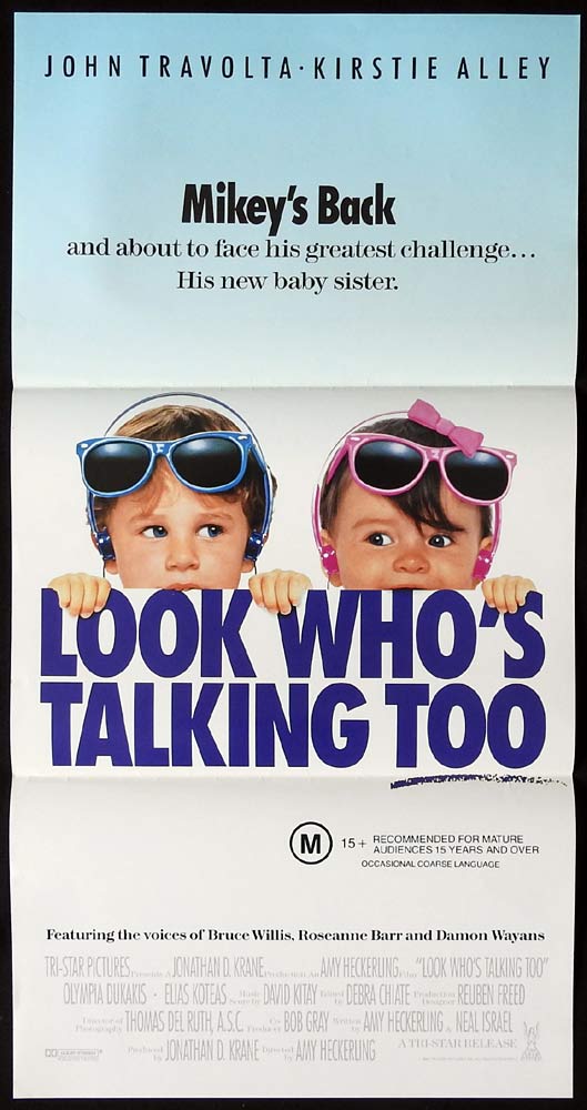 LOOK WHO’S TALKING TOO Original Daybill Movie Poster John Travolta Kirstie Alley
