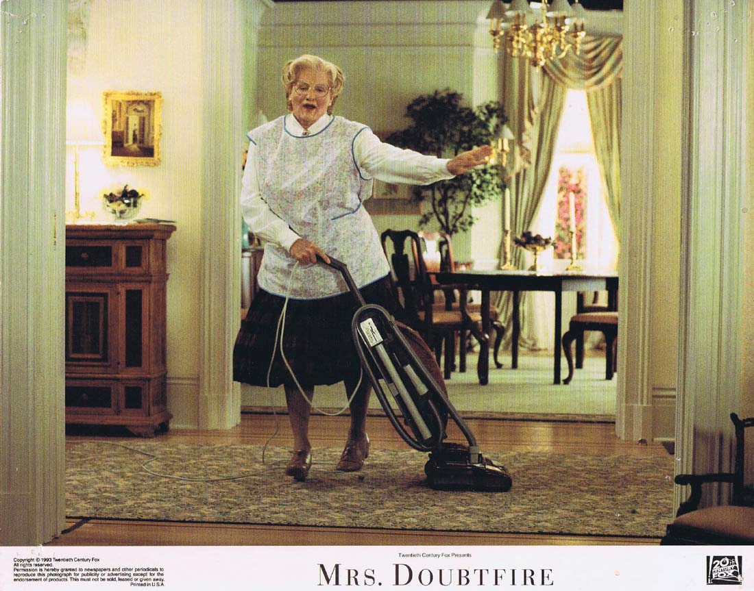 MRS DOUBTFIRE Original Lobby Card 2 Robin Williams Sally Field