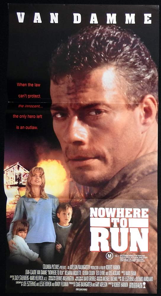 NOWHERE TO RUN Original Daybill Movie Poster Jean-Claude Van Damme Rosanna Arquette