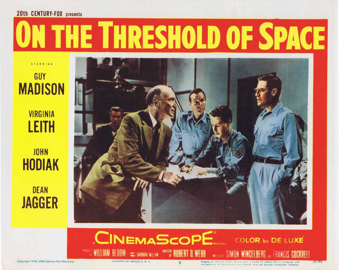ON THE THRESHOLD OF SPACE Lobby Card 6 Guy Madison 1956 Sci Fi