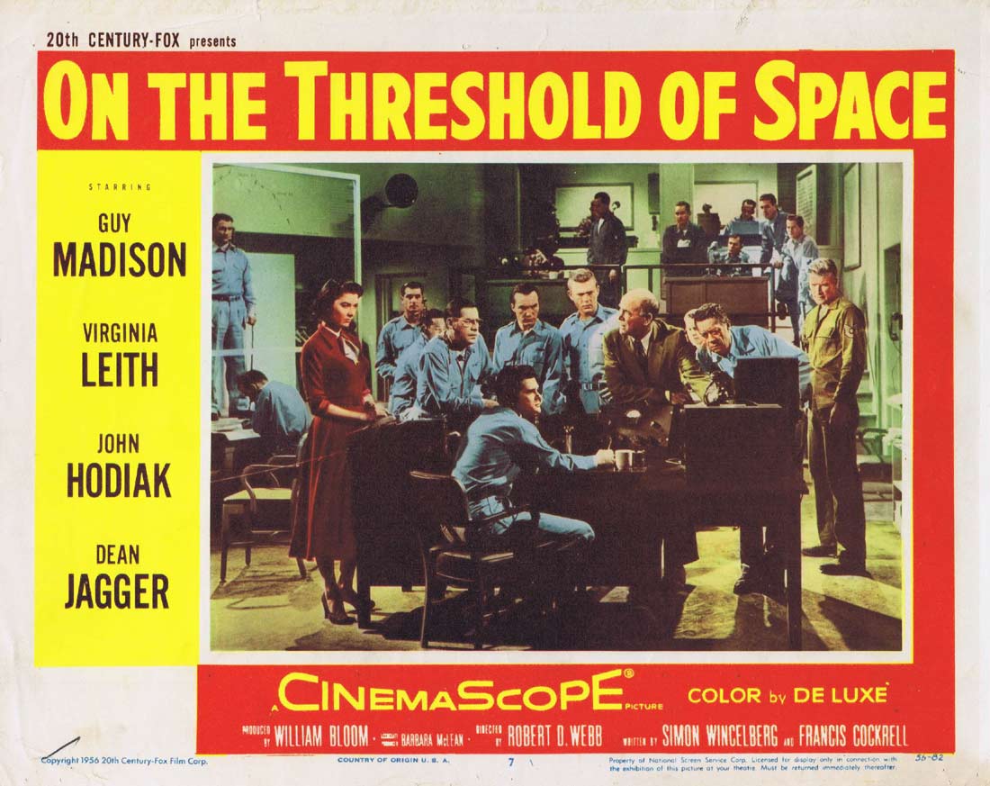 ON THE THRESHOLD OF SPACE Lobby Card 7 Guy Madison 1956 Sci Fi