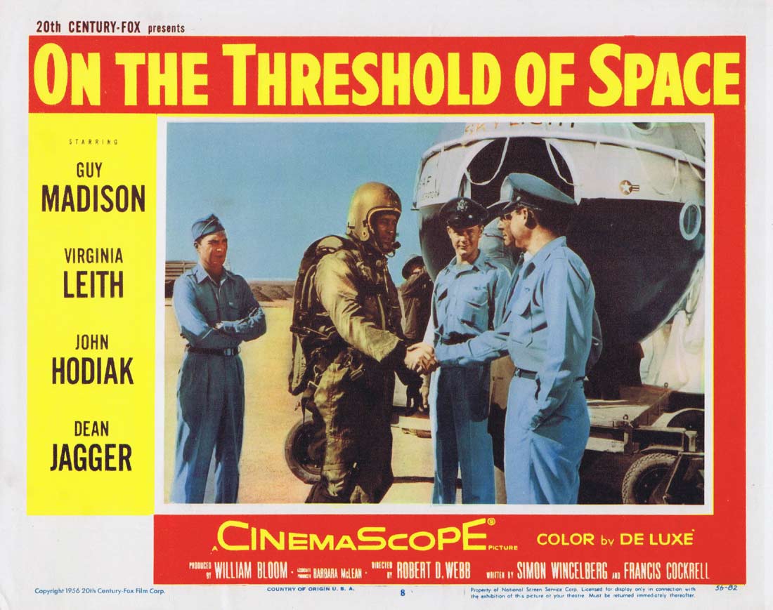 ON THE THRESHOLD OF SPACE Lobby Card 8 Guy Madison 1956 Sci Fi