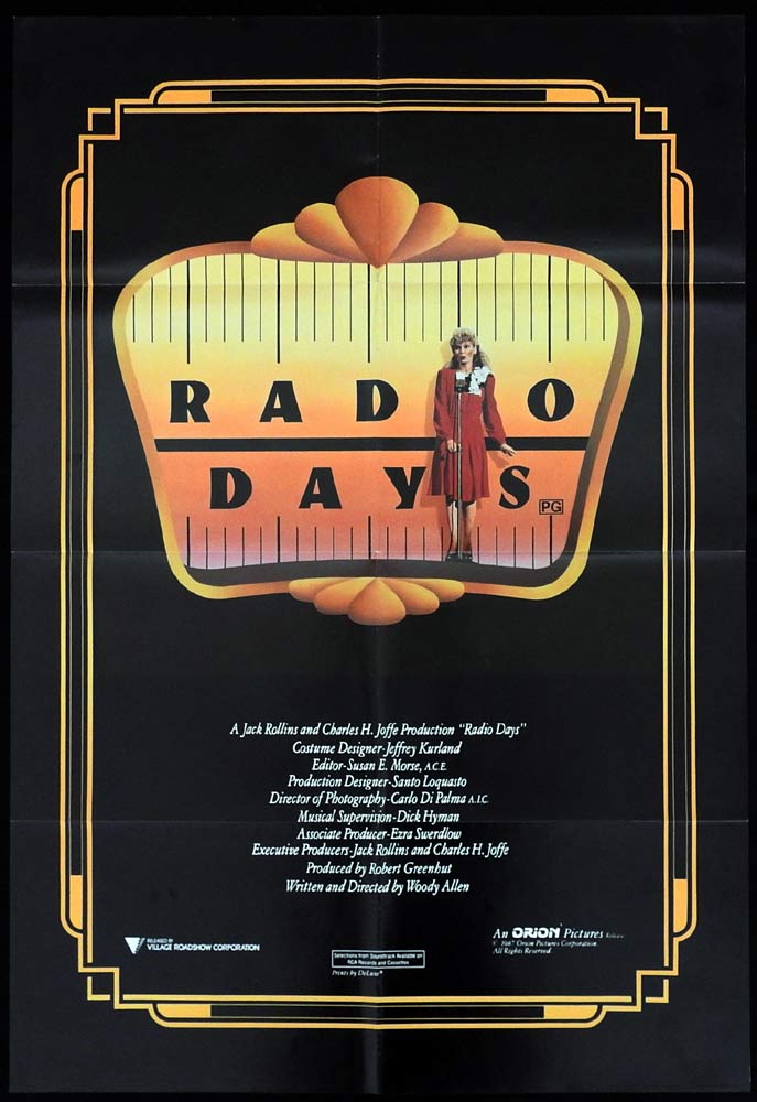 RADIO DAYS Original One Sheet Movie Poster Woody Allen