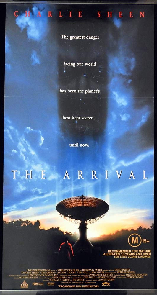 THE ARRIVAL Original Daybill Movie Poster Charlie Sheen Lindsay Crouse Sci Fi