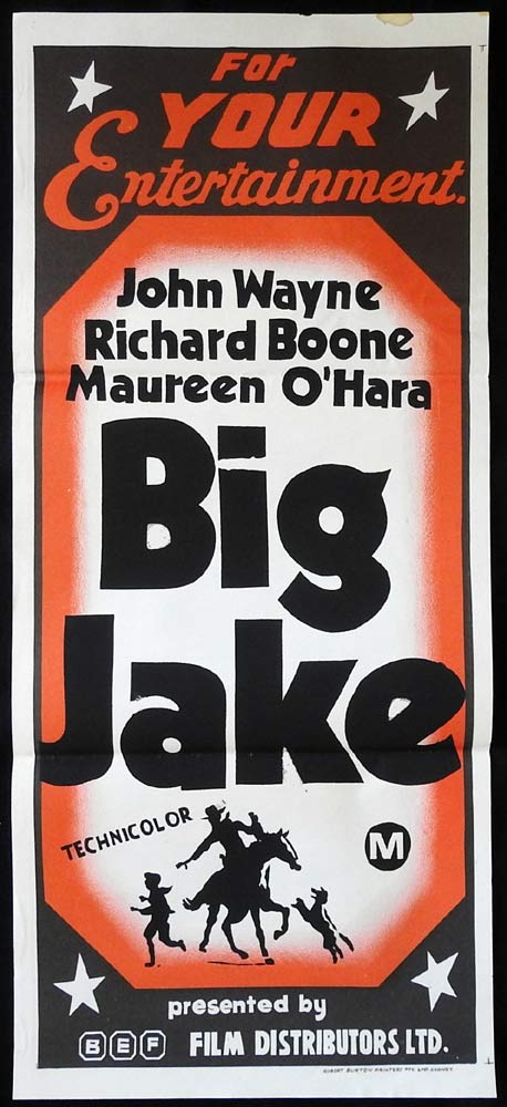 BIG JAKE Original 1970sr Stock Daybill Movie Poster John Wayne