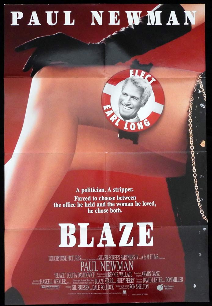 BLAZE Original One Sheet Movie Poster Paul Newman Lolita Davidovich