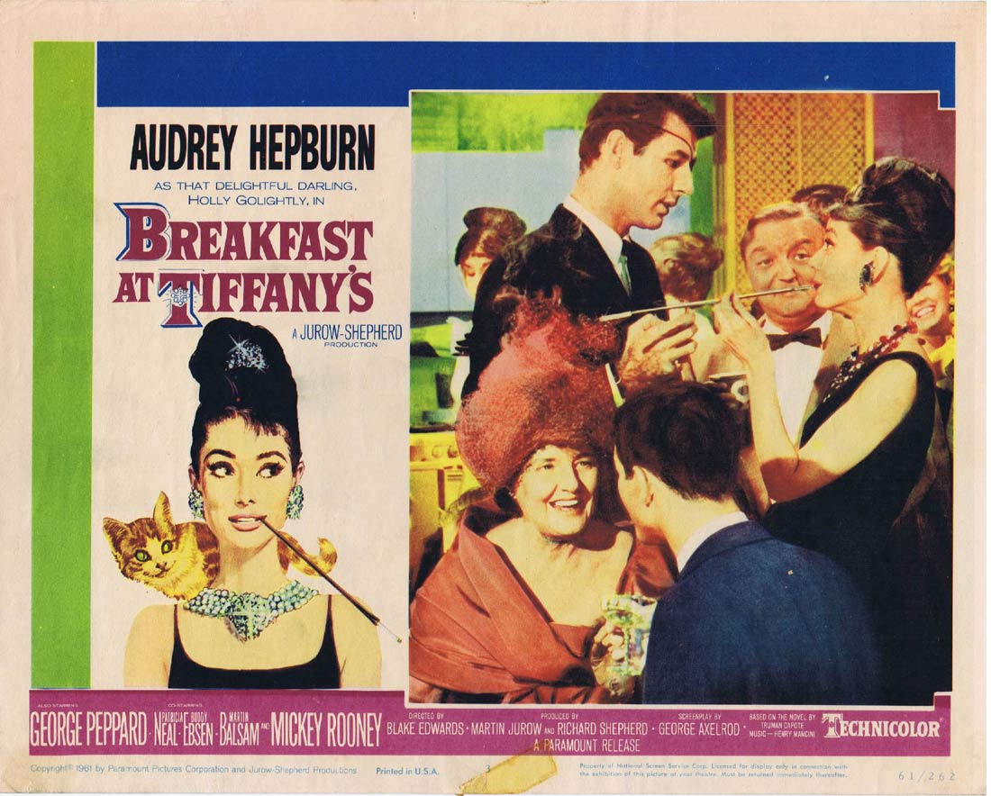 BREAKFAST AT TIFFANY’S Original Lobby card 3 Audrey Hepburn George Peppard