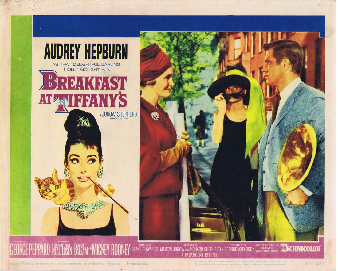 BREAKFAST AT TIFFANY’S Original Lobby card 8 Audrey Hepburn George Peppard