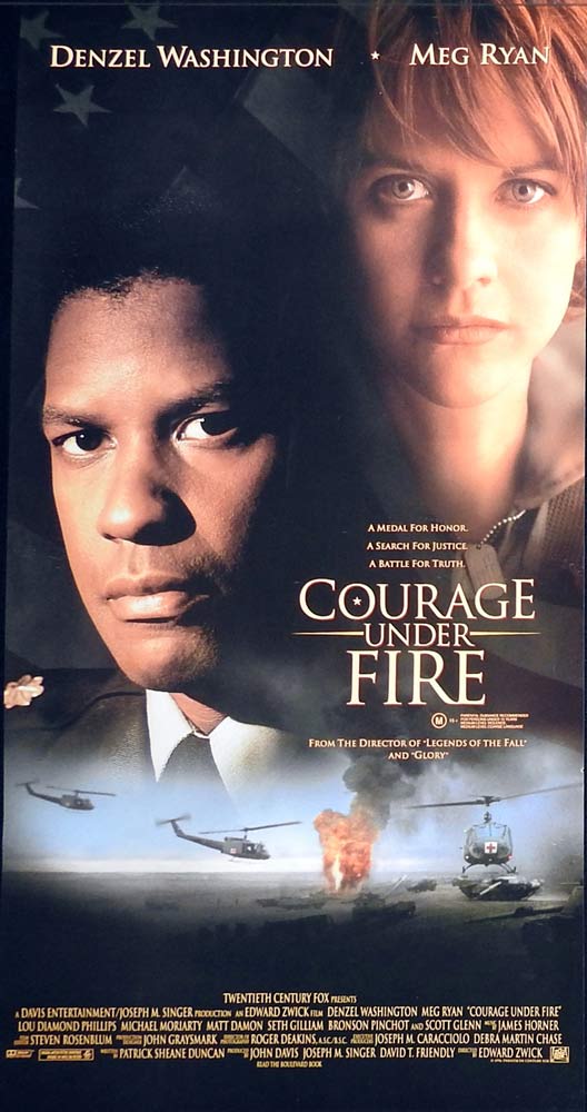 COURAGE UNDER FIRE Original Daybill Movie Poster Denzel Washington Meg Ryan