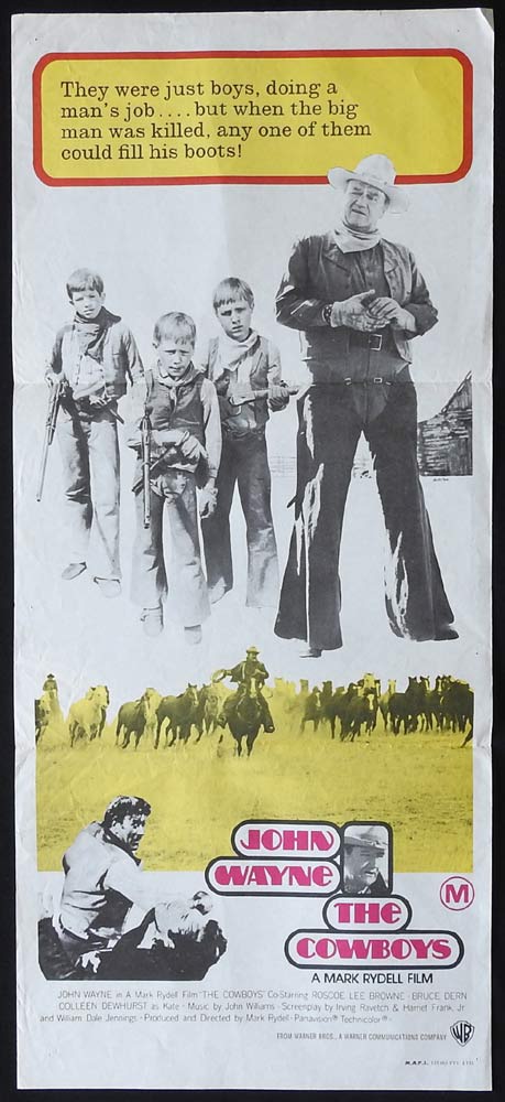 THE COWBOYS Original Daybill Movie Poster John Wayne Roscoe Lee Browne