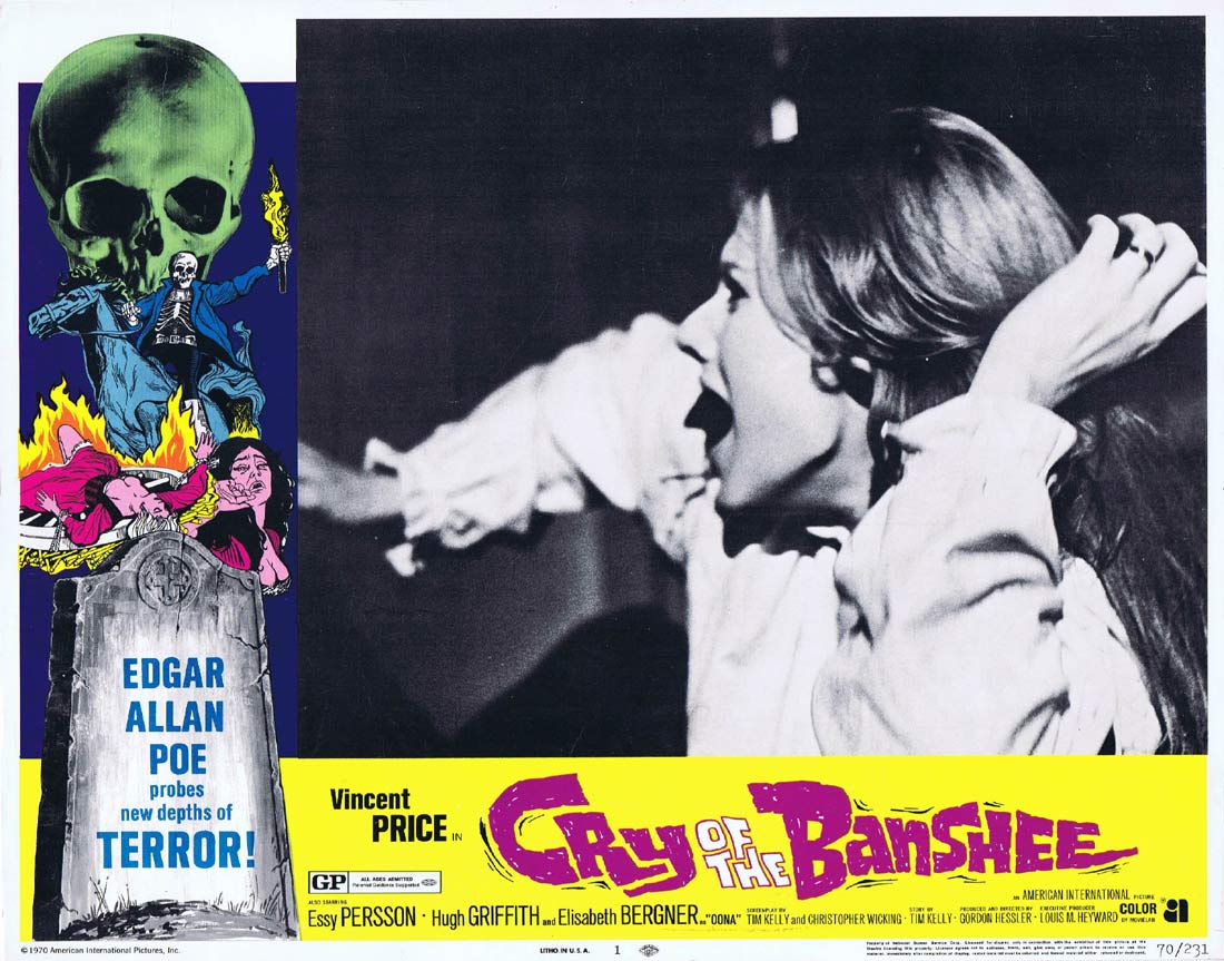 CRY OF THE BANSHEE Original US Lobby Card 1 Vincent Price Patrick Mower Horror