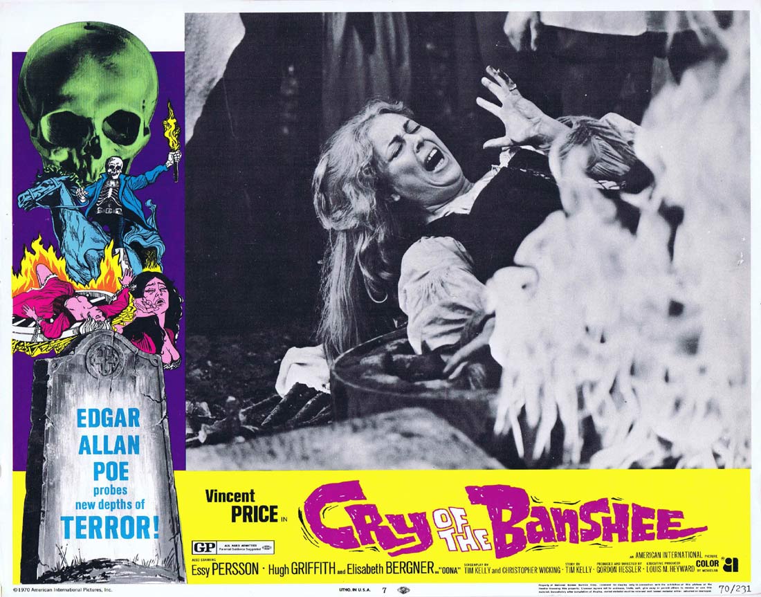 CRY OF THE BANSHEE Original US Lobby Card 7 Vincent Price Patrick Mower Horror