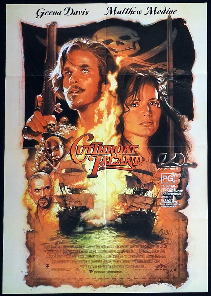 CUTTHROAT ISLAND Original One Sheet Movie Poster Geena Davis Matthew Modine