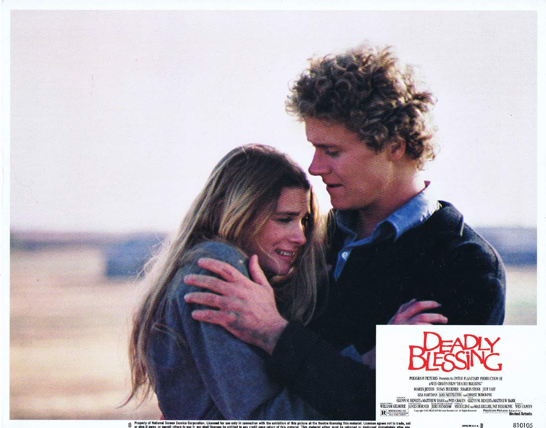 DEADLY BLESSING Original Lobby card 8 Wes Craven Sharon Stone Horror