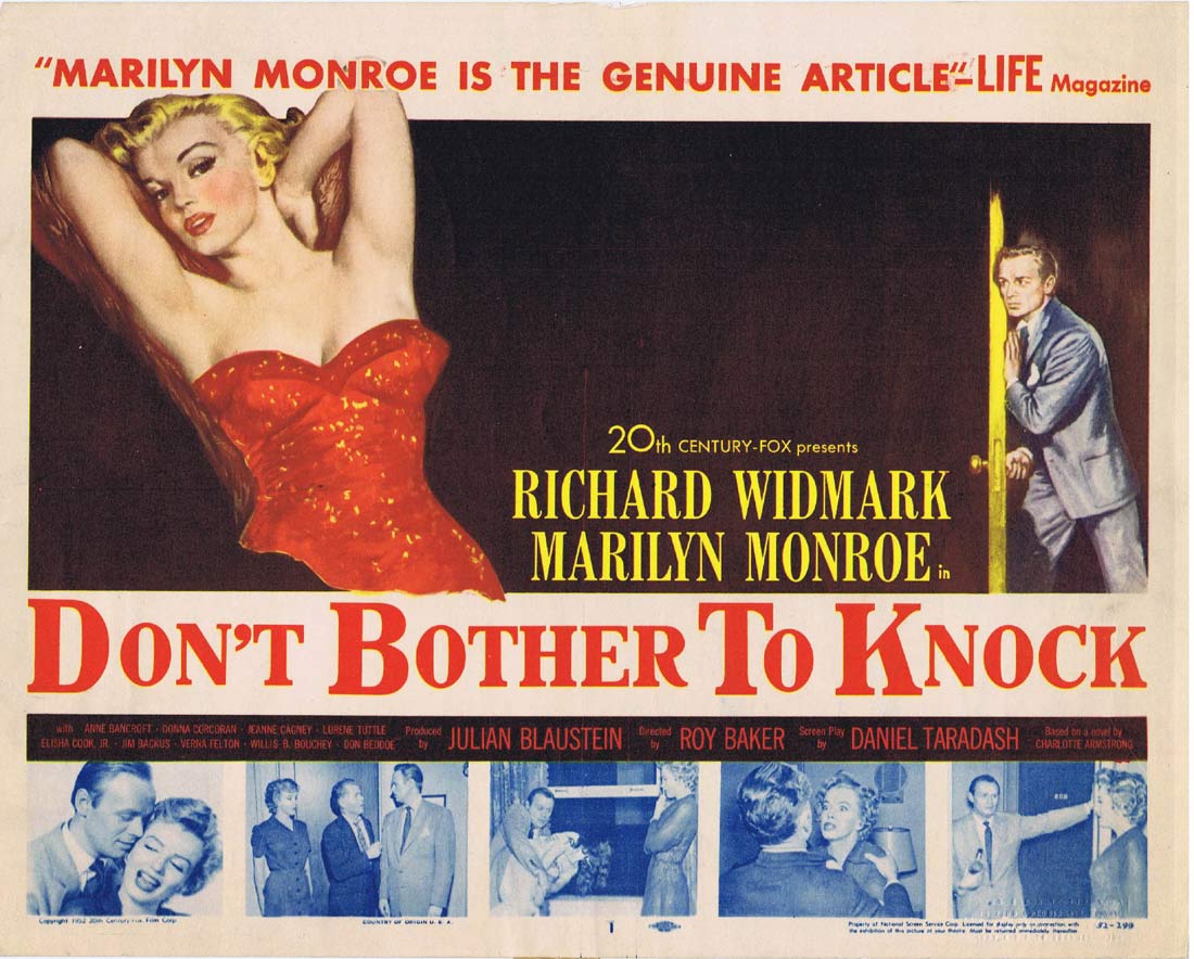 DON’T BOTHER TO KNOCK Original Title Lobby Card Marilyn Monroe