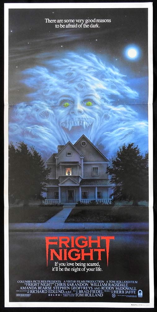 FRIGHT NIGHT Original Daybill Movie Poster Bo Hopkins Susan Strasberg Horror Slasher