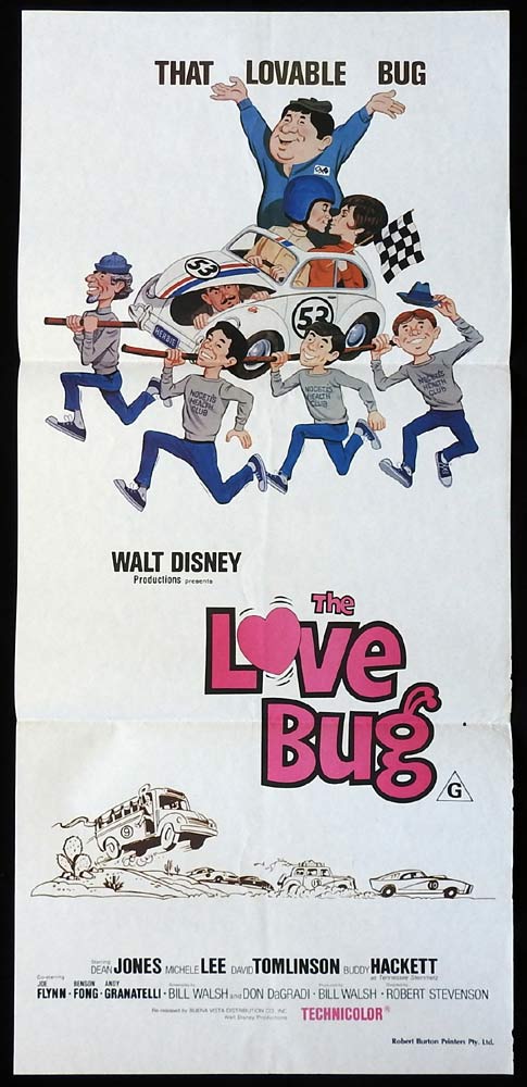 THE LOVE BUG Original 1980sr Daybill Movie Poster Dean Jones Michele Lee VW