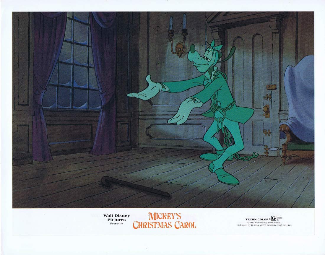 MICKEY’S CHRISTMAS CAROL Original Lobby card 1 Donald Duck Disney Mickey Mouse MISPRINT