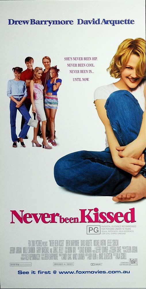 NEVER BEEN KISSED Original Daybill Movie Poster Drew Barrymore David Arquette