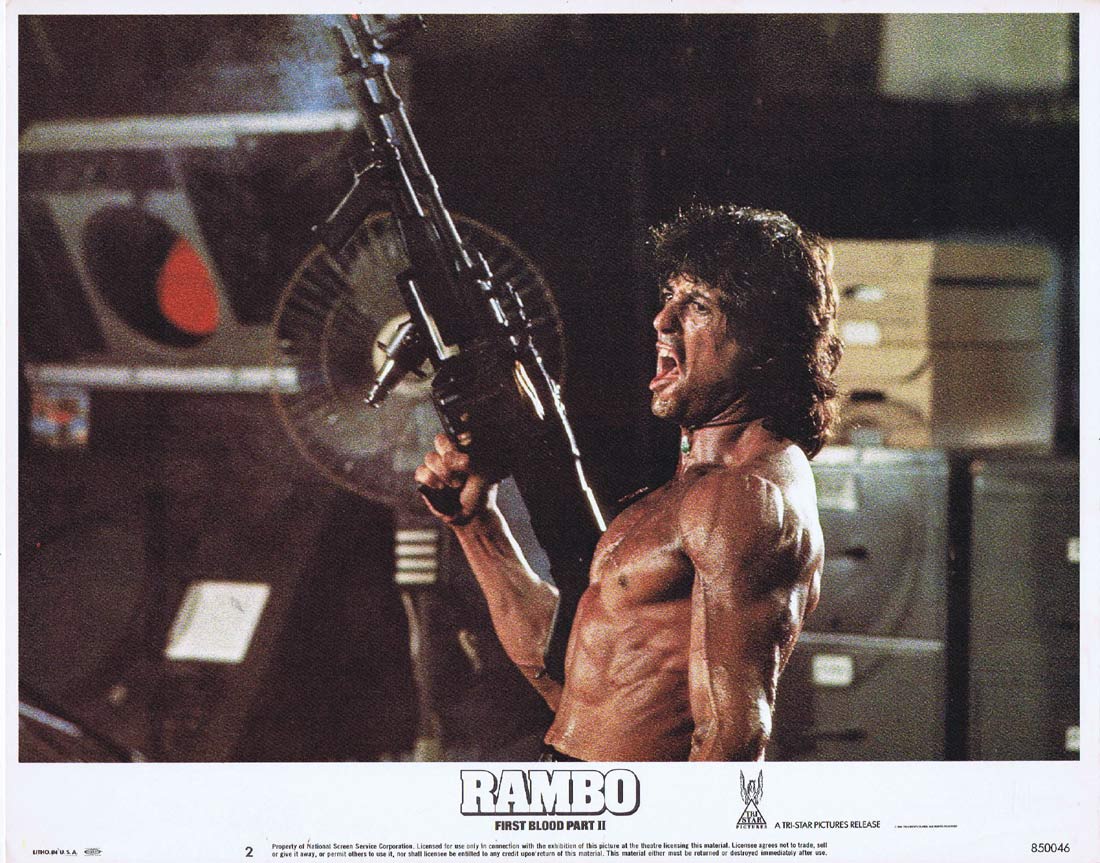 RAMBO FIRST BLOOD II US Lobby card 2 Sylvester Stallone