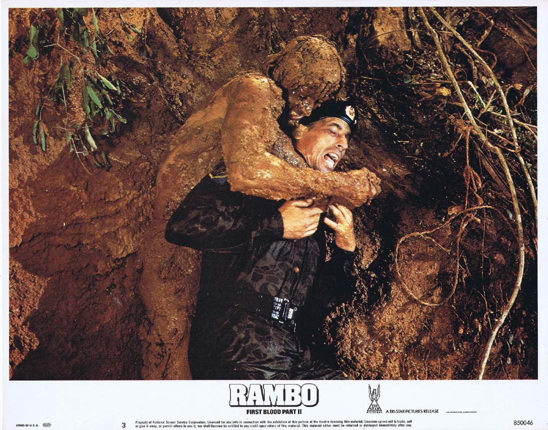 RAMBO FIRST BLOOD II US Lobby card 3 Sylvester Stallone